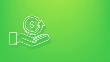 Shadow Cash madeni para ikonu. Nakit veya para iadesi etiketi. hareket grafiği