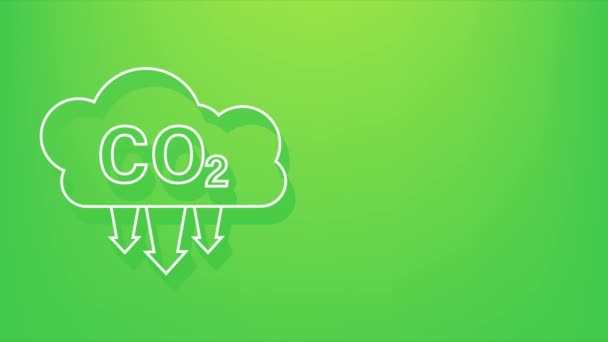CO2シャドウロゴ。煙のサインだ。モーショングラフィック — ストック動画