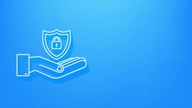 Gölge kalkanı, ellerle korunmanın ve güvenilirliğin sembolü. hareket grafiği