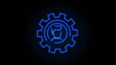 Soyut tarzda iş gücü planlaması. İşlem çizelgesi. İş gücü planlaması yapan neon ikonu. Hareket Grafiği