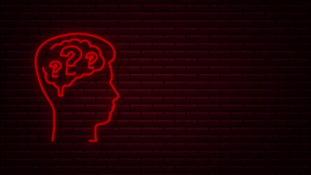 Silhouette head with question sign. Motion Graphic — Stock Video