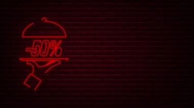 El tepsisi -% 50 indirim, her şey için harika tasarım. Neon tarzı. Geçmişi. Ayrı nesne
