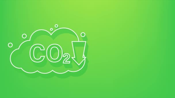 Logo de CO2 Shadow. señal de humo. Gráfico de movimiento — Vídeos de Stock