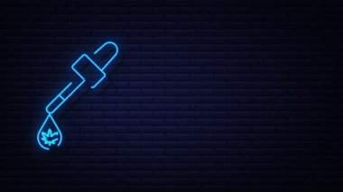 Yaratıcı kenevir yaprağı Neon ikonu. CBD Cannabidiol şablonu. Hareket Grafiği
