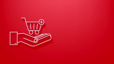 Gölge ikonuna elleri olan bir araba ekle. Alışveriş arabası ikonu. hareket grafiği