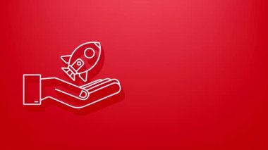 Gölge Roketi Başlatma Konsepti ellerinde. hareket grafiği