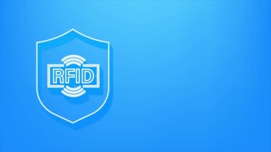 RFID Radyo Frekans Tanımlama Gölgesi simgesi. Teknoloji konsepti. Dijital teknoloji. Hareket Grafiği