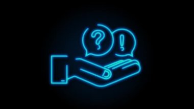 Neon Soru ve Cevap Köpüklü Sohbet. hareket grafiği