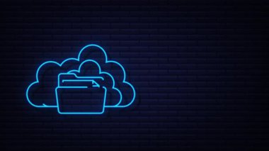 Dosyalar Neon tarzında, her amaç için harika bir tasarım. Soyut bilgi aktarımı. İnternet teknolojisi. Hareket Grafiği