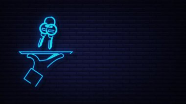 Neon anahtarlar el uzatıyor. Hareket Grafiği