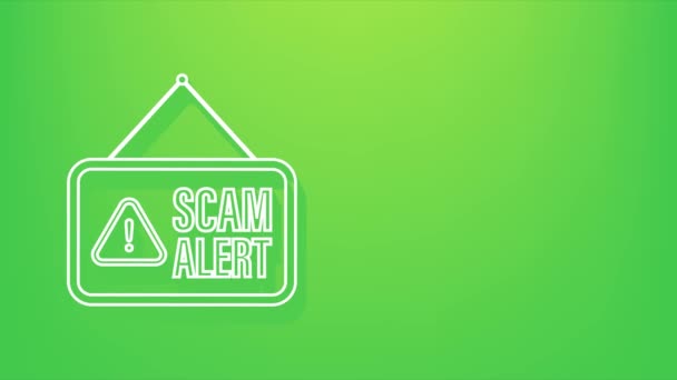 Scam alert Shadow. Hacker attack and web security concept, phishing scam. Network and internet security. motion graphic. — Stock Video