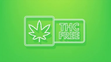 Yaratıcı kenevir yaprağı Gölge simgesi. CBD Cannabidiol şablonu. Hareket Grafiği