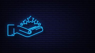 3D 5 altın derecelendirme yıldızı ellerinde. hareket grafiği