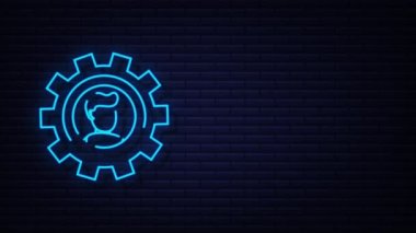 Soyut tarzda iş gücü planlaması. İşlem çizelgesi. İş gücü planlaması yapan neon ikonu. Hareket Grafiği