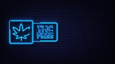 Yaratıcı kenevir yaprağı Neon ikonu. CBD Cannabidiol şablonu. Hareket Grafiği