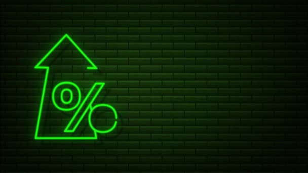 Prozentsatz mit Pfeil nach oben und unten. Banken, Kredite, Zinssätze. Bewegungsgrafik — Stockvideo