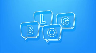 Blog balonu. İnternet teknolojisi. Hareket Grafiği. İletişim teknolojisi