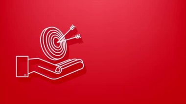 Elinde ok olan hedef Gölge simgesi pazar hedef kitlesi görüntüsü. Hedef pazarı kavramı. hareket grafiği