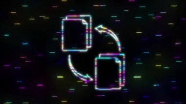 Dosya değişimi ile arıza simgesi. Bulut depolama ikonu. Veri deposu. Hareket Grafiği