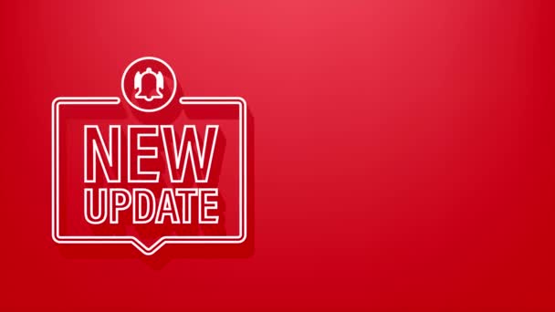 Czerwony nowy baner aktualizacji w nowoczesnym Cieniu. Projektowanie stron. Grafika ruchowa — Wideo stockowe
