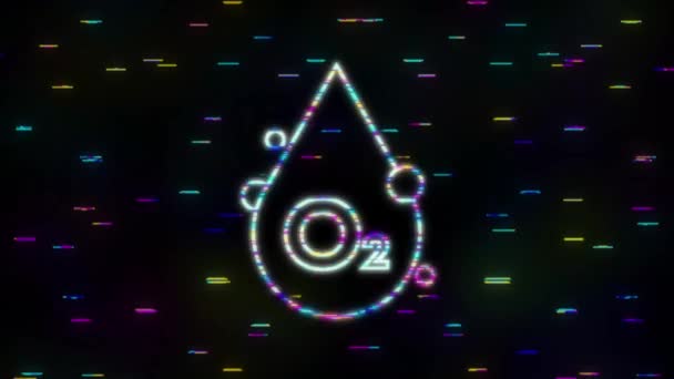 Blood O2 Glitch ikon, bra design för alla ändamål. illustrationsdesign — Stockvideo