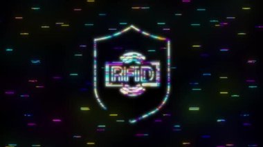 RFID Radyo Frekans Tanımlama Arızası simgesi. Teknoloji konsepti. Dijital teknoloji. Hareket Grafiği