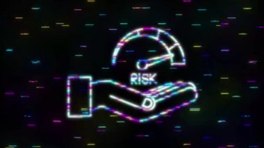 Arıza Risk simgesi elinde hız göstergesinde. Yüksek risk ölçer. hareket grafiği