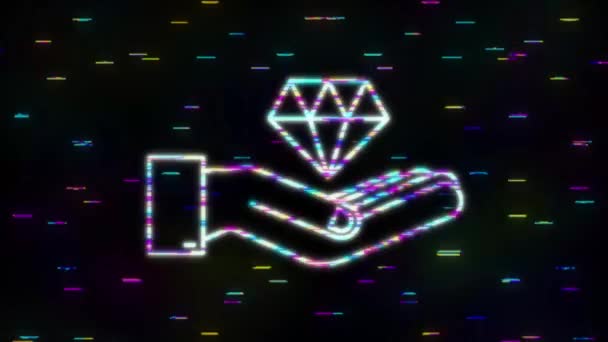 Διαμάντι με σχέδιο εικονίδιο χέρι. Διαμάντι με εικονίδιο στο χέρι σε μοντέρνο. γραφική κίνηση — Αρχείο Βίντεο