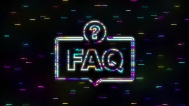 Perguntas frequentes FAQ banner. Bolha de fala com FAQ de texto. Gráfico de movimento — Vídeo de Stock