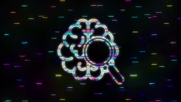 개념 디자인에 대한 뇌 검사가 있는 글 래치 아이콘. 정신 건강 개념. 운동 그래프 — 비디오