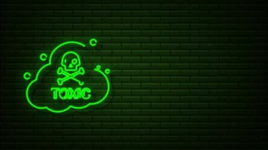 Neon freen. Logo, etiket. Hareket Grafiği. Ünlem işareti.