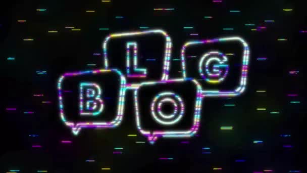 Bulle de blog. Technologie Internet. Motion Graphic. Technologies de communication — Video