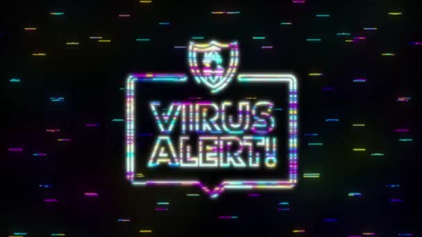 Símbolo de perigo. Proteção de vírus. Alerta de vírus. Tecnologia de segurança na Internet, dados seguros. Gráfico de movimento — Vídeo de Stock