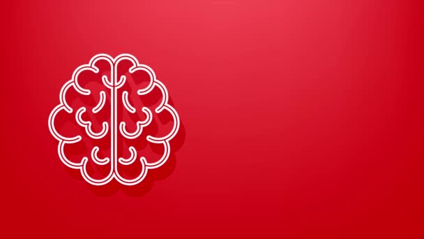 Brain Shadow icon. Digital brain in hand. Neural network. IQ testing. Brainstorm think idea. Motion Graphic — Stock Video