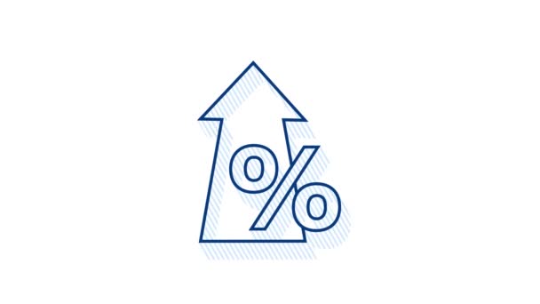 Percentuale con freccia su e giù. Bancario, creditizio, tasso d'interesse. Motion Graphic — Video Stock