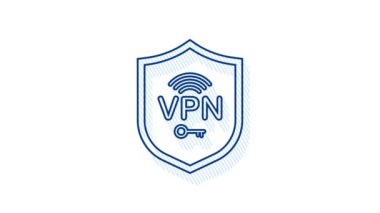 Ellerle Neon Safure VPN bağlantı konsepti. Elinde VPN işareti olan hnads. Sanal özel ağ bağlantı genel görünümü. Hareket Grafiği