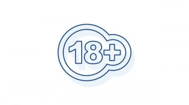 18 'in altında işaret işareti. 18 'den fazla. Sansürlü iş kavramı.
