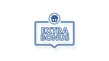 Terfi tasarımı için ekstra ikramiye. Sürpriz pankart. İndirimli reklam şablonu. Pazarlama tanıtım tasarımı için web şablonu. Hareket Grafiği