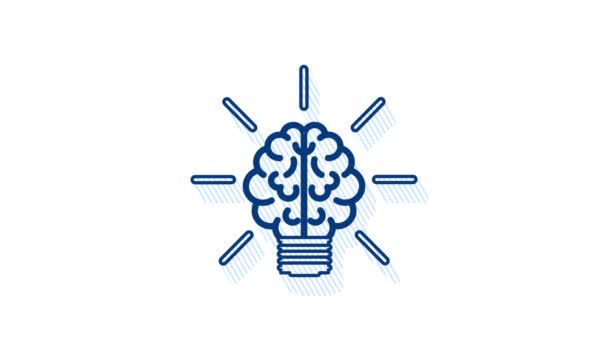 Idea de sombra para el diseño de conceptos. Icono de bombilla. Idea, solución, negocio, concepto de estrategia. Gráfico de movimiento — Vídeo de stock