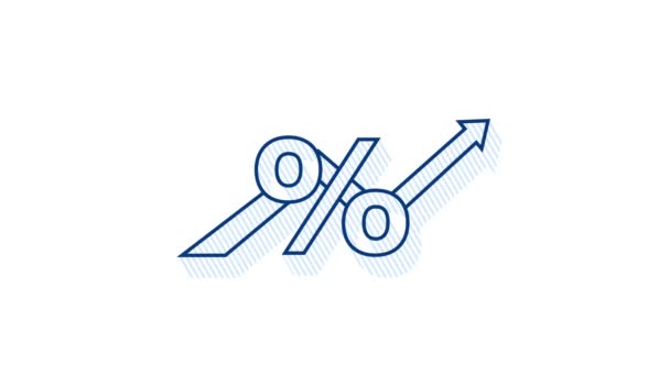 Porcentaje con flecha arriba y abajo. Banca, crédito, tasa de interés. Gráfico de movimiento — Vídeos de Stock