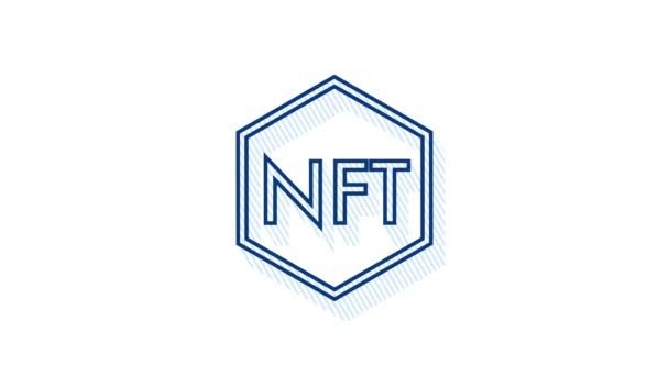 Тіньовий знак nft. нерозчинний жетон. графіки руху — стокове відео