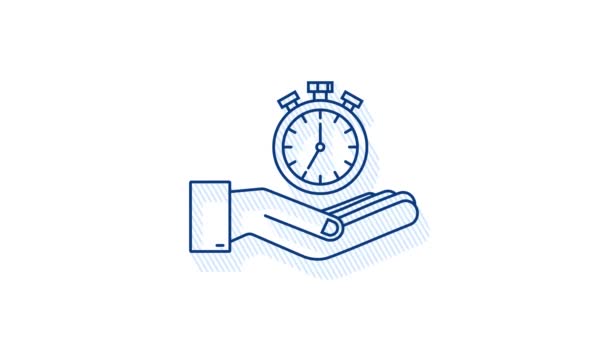 Shadow Timer στο χέρι. Εικονίδιο με χρονόμετρο. Επιχειρηματική ιδέα. Παρακολουθήστε, εικονίδιο του χρόνου, ρολόι. γραφική κίνηση. — Αρχείο Βίντεο
