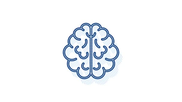 Brain Neon icon. Digital brain in hand. Neural network. IQ testing. Brainstorm think idea. Motion Graphic — Stock Video