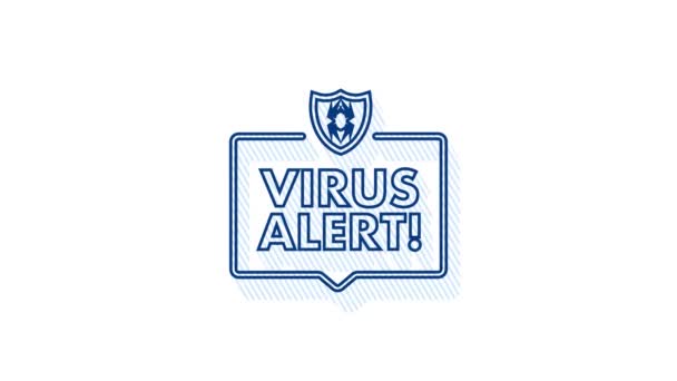 危険のシンボル。ウイルス対策。コンピュータウィルス警報。安全インターネット技術、データセキュリティ。モーショングラフィック — ストック動画