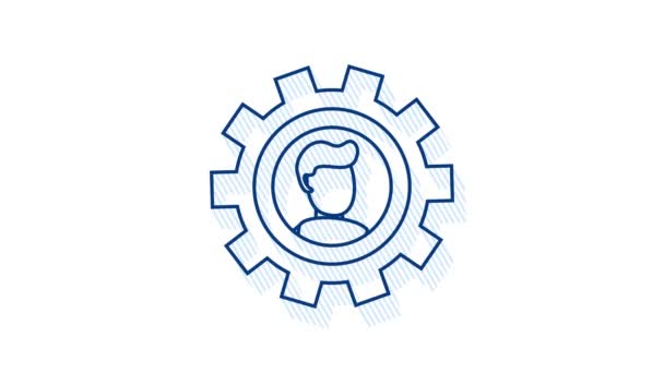 Workforce planning in abstract style. Process chart. Shadow icon with workforce planning. Motion Graphic — Stock Video