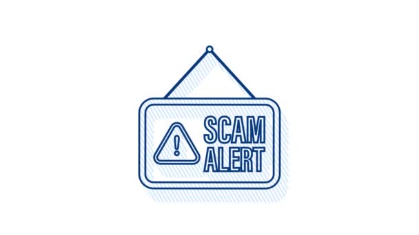 Scam alert Shadow. Hacker attack and web security concept, phishing scam. Network and internet security. motion graphic. — Stock Video