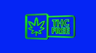 Yaratıcı kenevir yaprağı 3D simgesi. CBD Cannabidiol şablonu. Hareket Grafiği