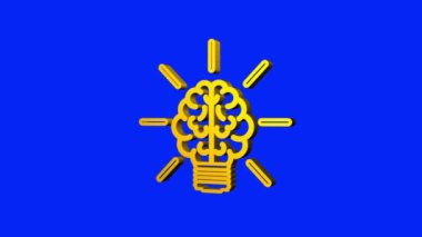 Konsept tasarım için 3 boyutlu fikir. Ampul simgesi. Fikir, çözüm, iş, strateji konsepti. Hareket Grafiği