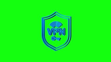 Ellerle Neon Safure VPN bağlantı konsepti. Elinde VPN işareti olan hnads. Sanal özel ağ bağlantı genel görünümü. Hareket Grafiği