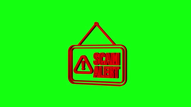 Scam alert 3d. Hacker attack and web security concept, phishing scam. Network and internet security. Motion Graphic — Stock Video